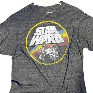 Star Wars Retro Classic Logo and TIE Fighter Short Sleeve T-Shirt medium